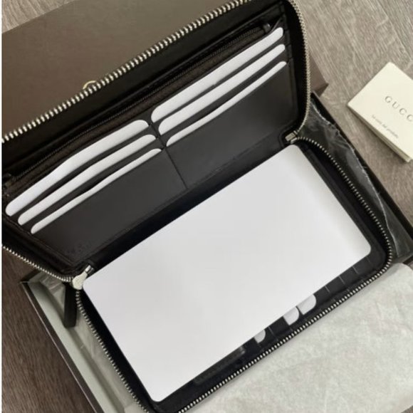 NIB GUCCI Micro GG Guccissima Zip-Around Unisex Wallet/Clutch - Picture 4 of 6